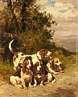 Hunting Dogs on a Forest Path by Charles Olivier De Penne
